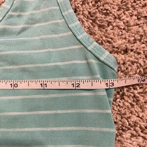 32 Degrees Aqua and White Striped Tank
